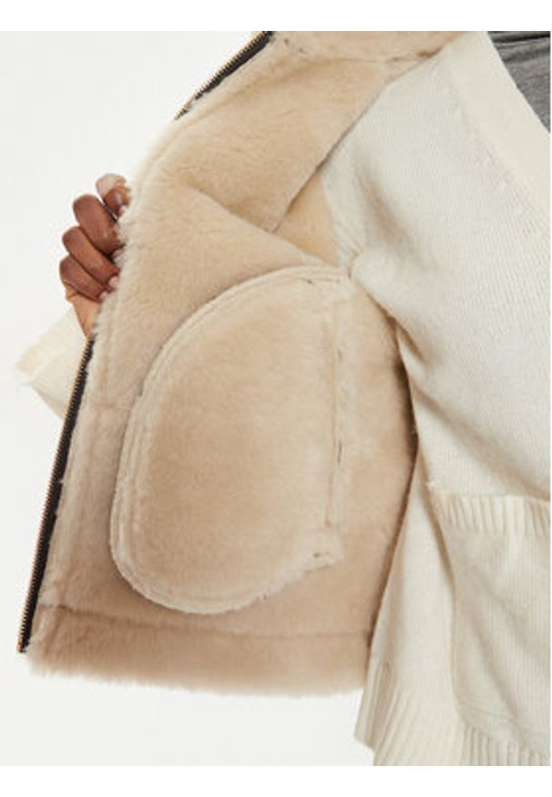 Fracomina Kurtka z imitacji skóry FS24WC4004O42001 Brązowy Regular Fit. Kolor: brązowy. Materiał: skóra