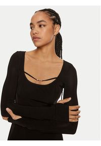 Versace Jeans Couture Sukienka codzienna 77HAO922 J0007 Czarny Slim Fit. Okazja: na co dzień. Kolor: czarny. Materiał: wiskoza. Typ sukienki: proste. Styl: casual #4