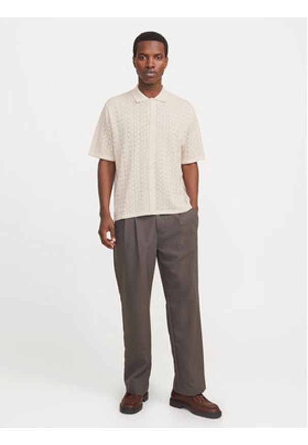 Jack & Jones Koszula Tyler 12272863 Écru Loose Fit. Materiał: syntetyk
