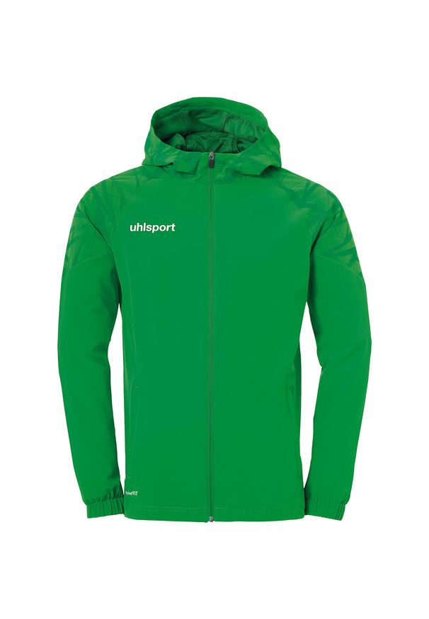 UHLSPORT - Tkana bluza z kapturem dla dzieci Uhlsport Goal 25 Evo. Typ kołnierza: kaptur. Kolor: czarny, zielony, wielokolorowy