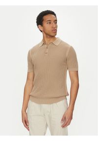 JOOP! Jeans Polo 15 JJK-08Vicono 30045448 Beżowy Modern Fit. Typ kołnierza: polo. Kolor: beżowy. Materiał: bawełna