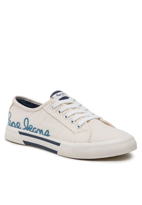 Tenisówki Pepe Jeans. Kolor: biały. Materiał: denim