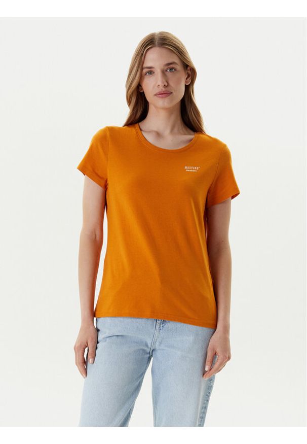Mustang T-Shirt Alma 1016155 Pomarańczowy Regular Fit. Kolor: pomarańczowy. Materiał: bawełna