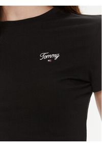 Tommy Jeans T-Shirt Script DW0DW17366 Czarny Slim Fit. Kolor: czarny. Materiał: bawełna #5