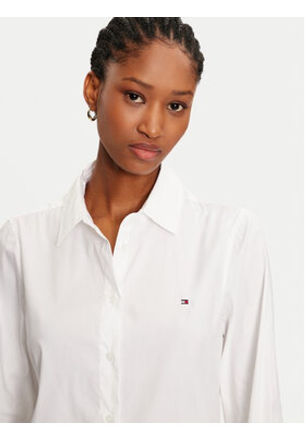 TOMMY HILFIGER - Tommy Hilfiger Koszula WW0WW44084 Biały Regular Fit. Kolor: biały. Materiał: bawełna