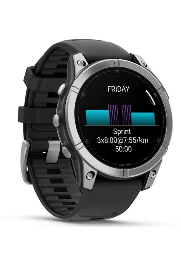 GARMIN - Garmin Fenix E 47mm Srebrny. Kolor: srebrny. Materiał: włókno. Styl: militarny, sportowy