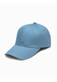 Ombre Clothing - Czapka męska z daszkiem - niebieska V7. Kolor: niebieski. Materiał: bawełna. Styl: klasyczny