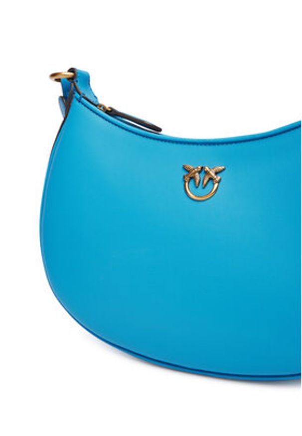 Pinko - PINKO Torebka Half Moon Mini Fl Al 25-26 PLTT 102790 A0F1 Niebieski. Kolor: niebieski. Materiał: skórzane