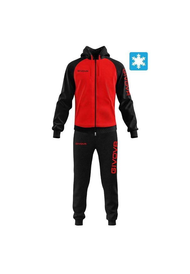 Givova Tuta Super King Felpa dres męski 2XL. Kolor: czerwony, czarny, wielokolorowy. Materiał: dresówka. Sport: fitness