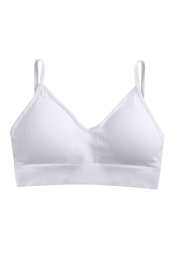 Intica - Braletka prążkowana elastyczna na co dzień Fatlinda. Kolor: biały. Materiał: prążkowany. Wzór: prążki