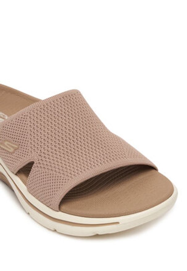 skechers - Skechers Klapki Gowalk Arch Fit 2.0 - Dakota 140865/TAN Beżowy. Kolor: beżowy. Materiał: materiał