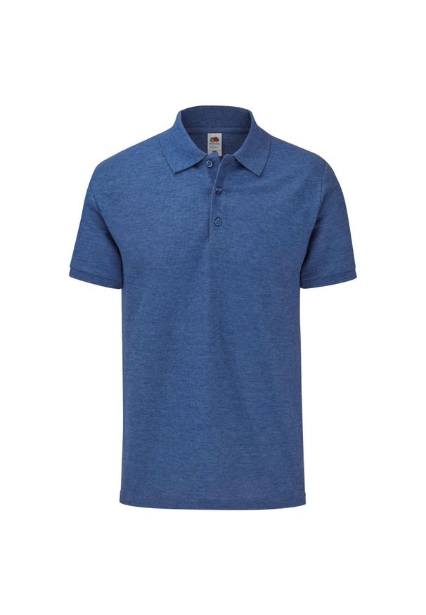 FRUIT OF THE LOOM - Koszulka Polo Męska Dopasowana. Typ kołnierza: polo. Kolor: niebieski