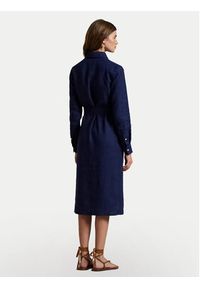Polo Ralph Lauren Sukienka koszulowa 211943992005 Granatowy Regular Fit. Typ kołnierza: polo. Kolor: niebieski. Materiał: len. Typ sukienki: koszulowe #2