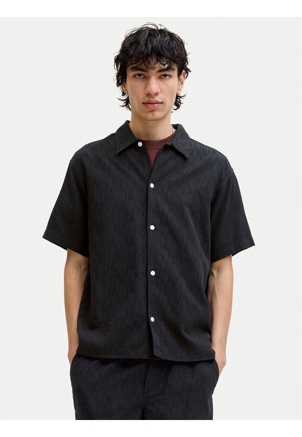 Jack & Jones Koszula Montauk 12293555 Czarny Relaxed Fit. Kolor: czarny. Materiał: bawełna