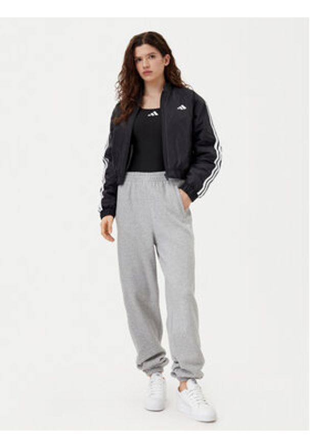 Adidas - adidas Kurtka bomber Essentials 3-Stripes JD1296 Czarny Loose Fit. Kolor: czarny. Materiał: syntetyk