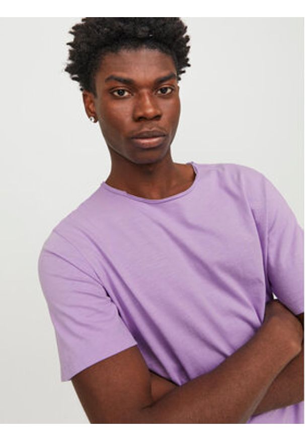 Jack & Jones - Jack&Jones T-Shirt Basher 12182498 Fioletowy Regular Fit. Kolor: fioletowy. Materiał: bawełna