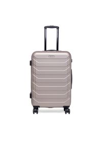 Gino Rossi - GINO ROSSI Walizka średnia CEO-GIN-M-002-05-GOLD Złoty. Kolor: złoty. Materiał: materiał #1