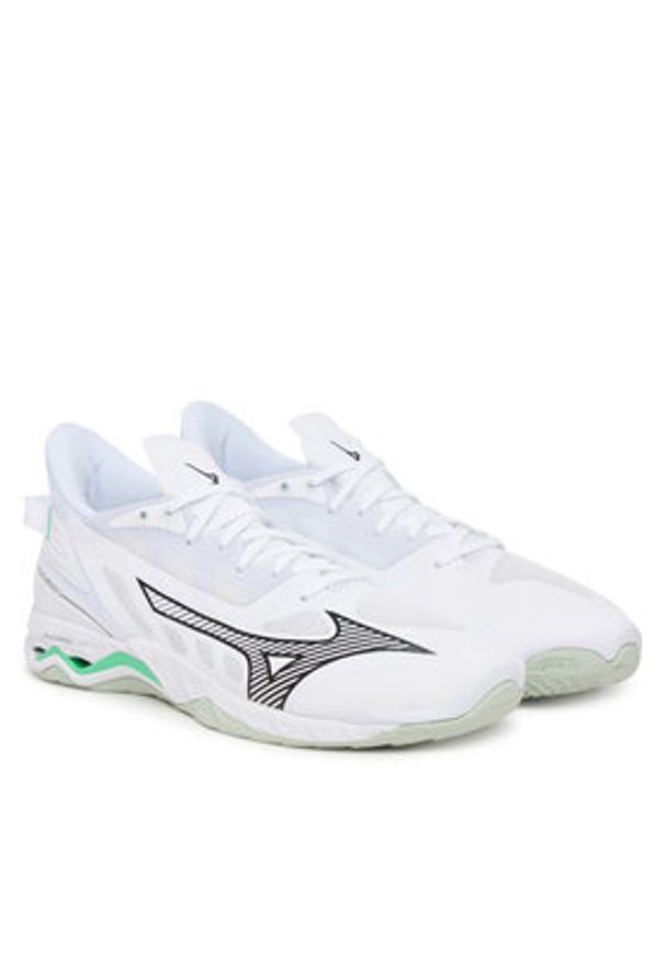 Mizuno Buty halowe Wave Phantom 5 X1GA2350 Biały. Kolor: biały. Materiał: skóra. Model: Mizuno Wave