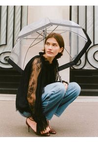 Reserved - Koronkowa bluzka - czarny. Kolor: czarny. Materiał: koronka #1