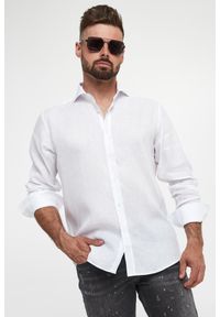 Karl Lagerfeld - Koszula męska lniana KARL LAGERFELD. Materiał: len