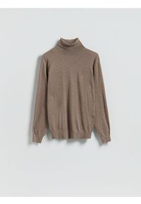 Reserved - Sweter z domieszką kaszmiru - beżowy. Kolor: beżowy. Materiał: kaszmir
