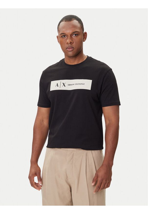 Armani Exchange T-Shirt XM001425 AF10361 UC001 Czarny Regular Fit. Kolor: czarny. Materiał: bawełna
