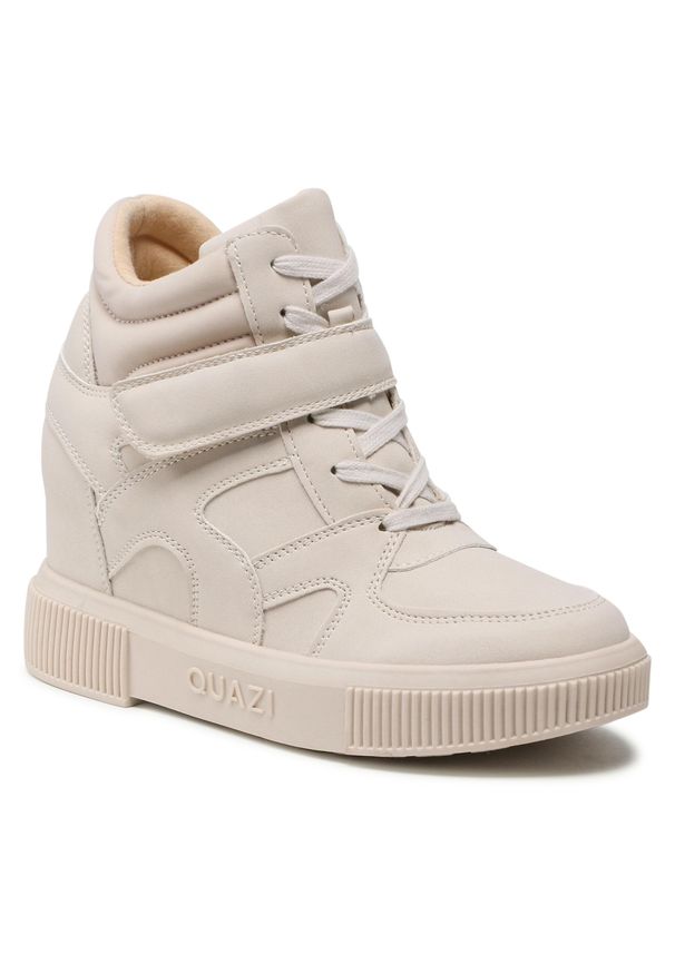 Sneakersy QUAZI WS5712-01 Beige. Kolor: beżowy. Materiał: skóra