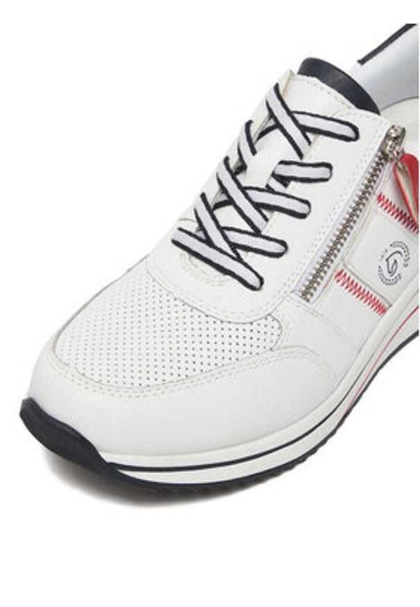Remonte Sneakersy D0T04-81 Biały. Kolor: biały. Materiał: skóra, syntetyk