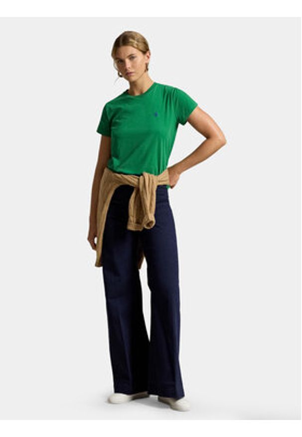 Polo Ralph Lauren T-Shirt 211B14605022 Zielony ciemny Classic Fit. Typ kołnierza: polo. Kolor: zielony. Materiał: bawełna