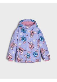 Sinsay - Kurtka puffer z kapturem Stitch - niebieski. Typ kołnierza: kaptur. Kolor: niebieski
