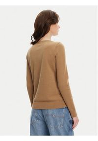 TOMMY HILFIGER - Tommy Hilfiger Sweter WW0WW40099 Brązowy Regular Fit. Kolor: brązowy. Materiał: syntetyk #4