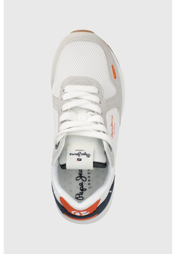 Pepe Jeans sneakersy dziecięce kolor biały. Nosek buta: okrągły. Zapięcie: sznurówki. Kolor: biały. Materiał: guma