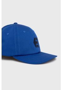 Etnies czapka z aplikacją. Kolor: niebieski. Materiał: bawełna, materiał. Wzór: aplikacja