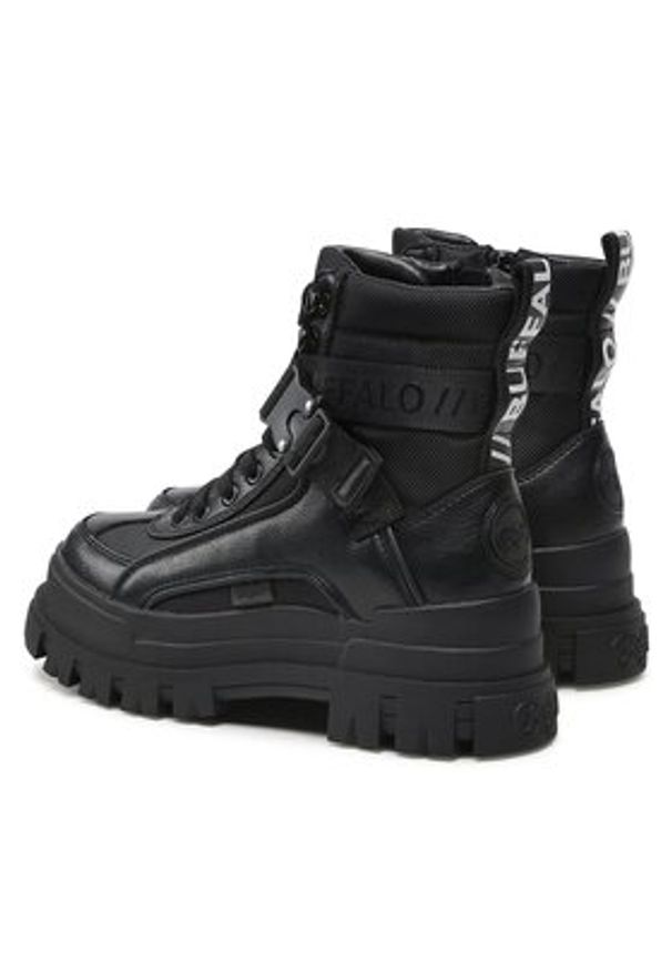 Buffalo Botki Aspha Com1 1622077 Czarny. Kolor: czarny. Materiał: skóra