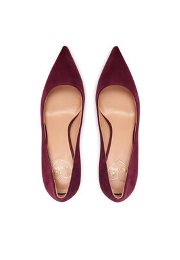 Love Moschino - LOVE MOSCHINO Szpilki JA10459G0NJA0556 Bordowy. Kolor: czerwony. Materiał: zamsz, skóra. Obcas: na szpilce