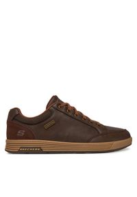 skechers - Skechers Sneakersy Sparkman 210944/CHOC Brązowy. Kolor: brązowy. Materiał: skóra