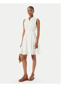 LOLA CASADEMUNT Sukienka letnia LS2616037 Kremowy Regular Fit. Kolor: kremowy. Materiał: bawełna. Sezon: lato #4