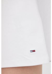 Tommy Jeans spódnica DW0DW12968.PPYY kolor biały mini rozkloszowana. Kolor: biały. Materiał: poliester, dzianina #2