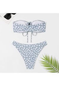 Intica - Strój kąpielowy bikini z figami i topem bandeau na plażę Donaldina. Kolor: niebieski. Materiał: materiał #3