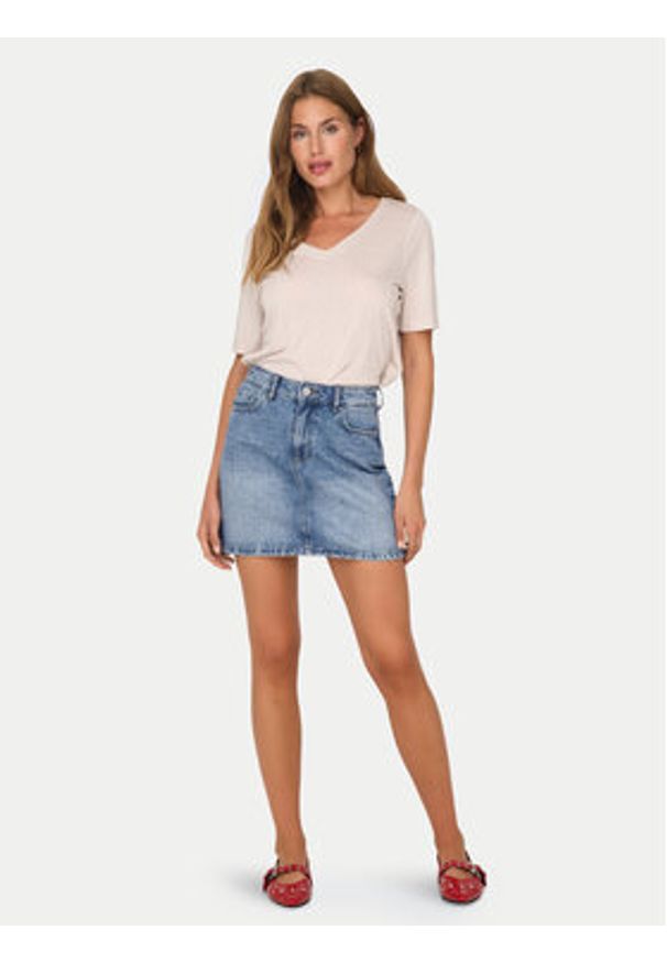 only - ONLY Spódnica jeansowa Stella 15339630 Niebieski Regular Fit. Kolor: niebieski. Materiał: bawełna