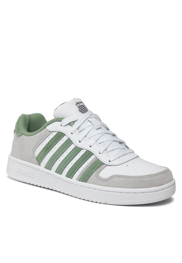 Sneakersy K-Swiss Court Palisades 06931-950-M Wht/Ntrl Gry/Loden. Kolor: biały. Materiał: skóra