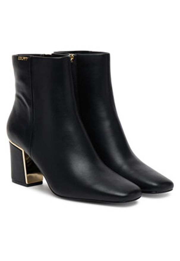 DKNY Botki Cianna K3570036 Czarny. Kolor: czarny. Materiał: skóra