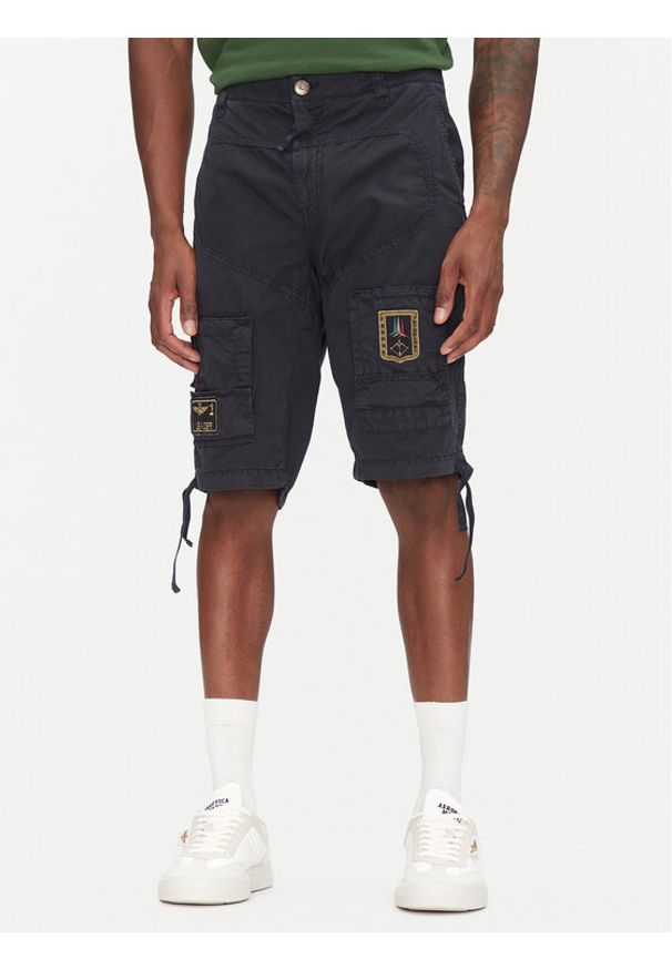 Aeronautica Militare Szorty materiałowe 251BE041CT1122 Granatowy Regular Fit. Kolor: niebieski. Materiał: bawełna