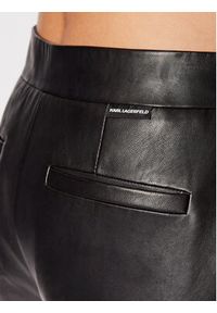 Karl Lagerfeld - KARL LAGERFELD Spodnie skórzane 216W1901 Czarny Slim Fit. Kolor: czarny. Materiał: skóra #5