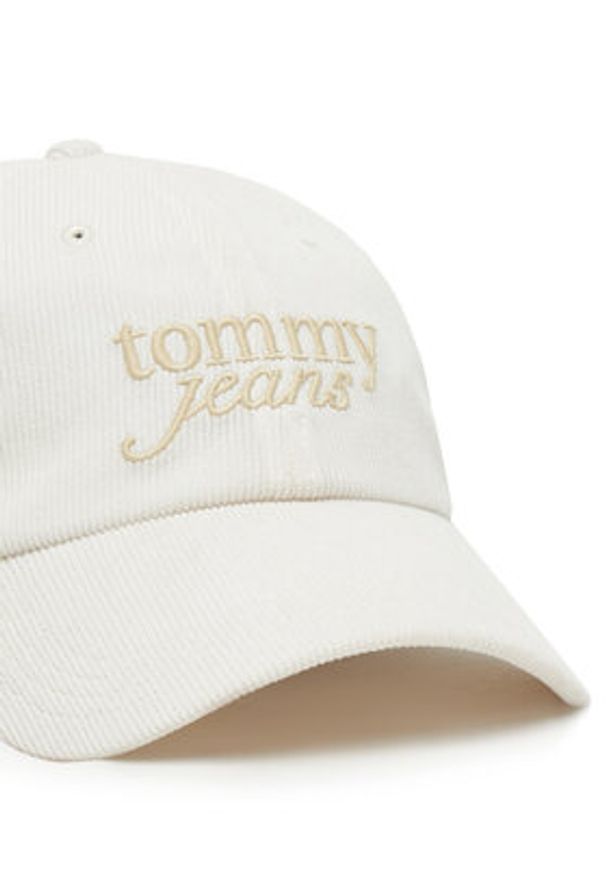 Tommy Jeans Czapka z daszkiem Script AW0AW17908 Écru. Kolor: kremowy. Materiał: poliester
