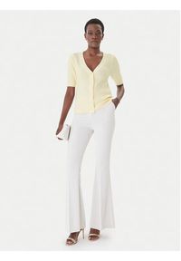 Morgan Kardigan 261-MYRTILE Żółty Slim Fit. Kolor: żółty. Materiał: bawełna #3