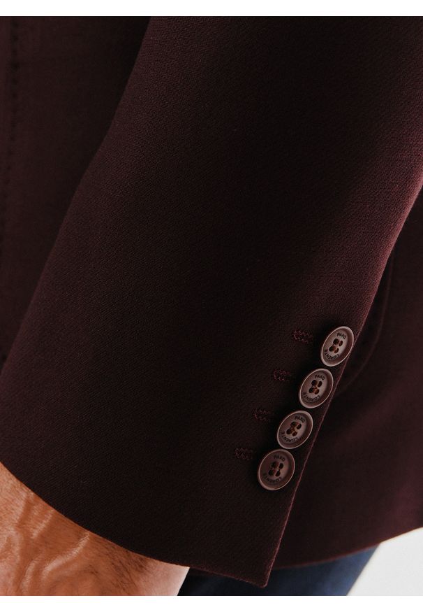 Pako Lorente - PAKO LORENTE – Burgundowa casualowa marynarka męska. Okazja: na co dzień. Kolor: czerwony. Materiał: wełna. Wzór: gładki. Styl: casual