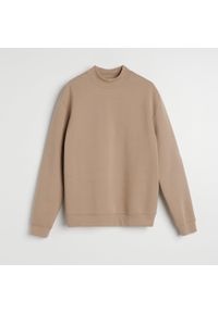 Reserved - Gładka bluza Basic - Beżowy. Kolor: beżowy. Wzór: gładki #1