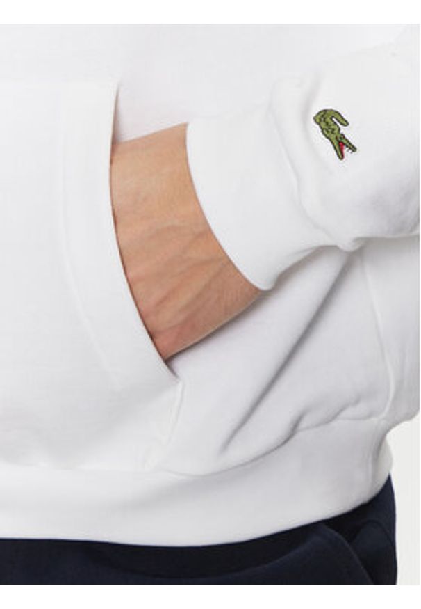 Lacoste Bluza SH6533 Biały Loose Fit. Kolor: biały. Materiał: bawełna