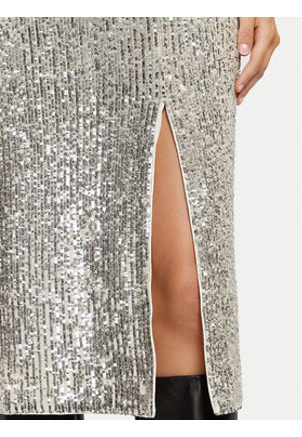 Morgan Spódnica ołówkowa 242-JESQUIA Srebrny Slim Fit. Kolor: srebrny. Materiał: syntetyk